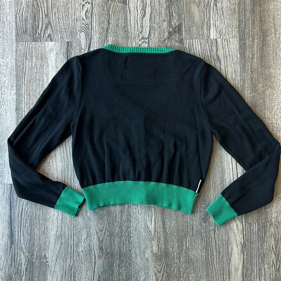 WeLoveFine Sweater Black and Green Marvel Loki Crop Sweater Cardigan Size Medium - Picture 8 of 10